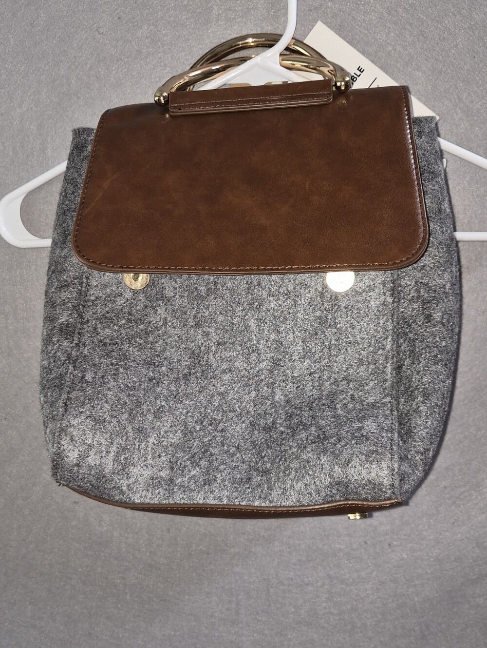 Miztique Convertible Backpack Shoulder Bag – Gray & Brown – NWT